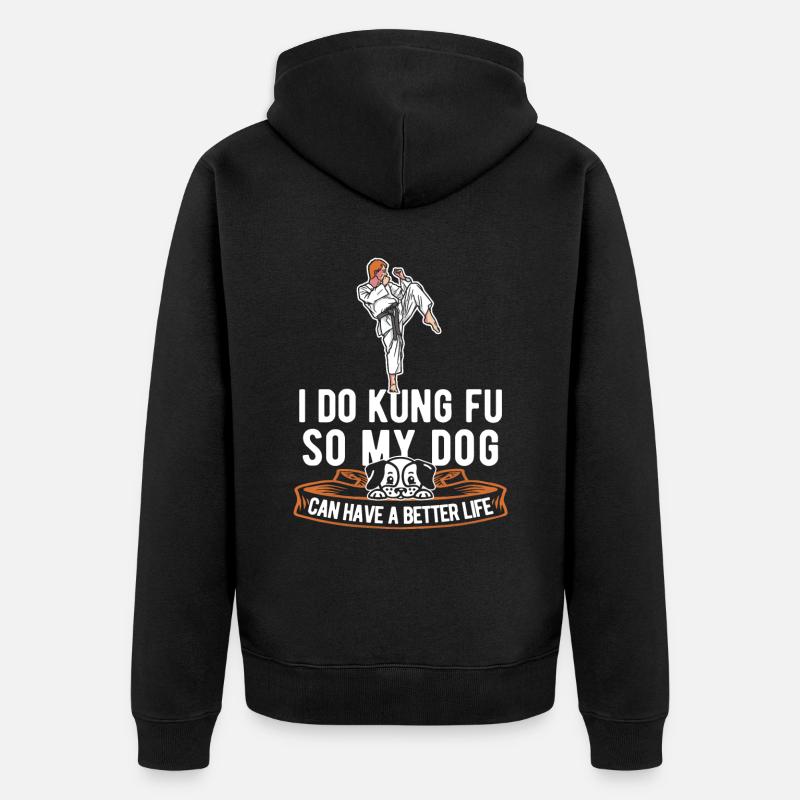 Chien de Kung Fu - Veste à capuche bio Premium Unisexe - noir