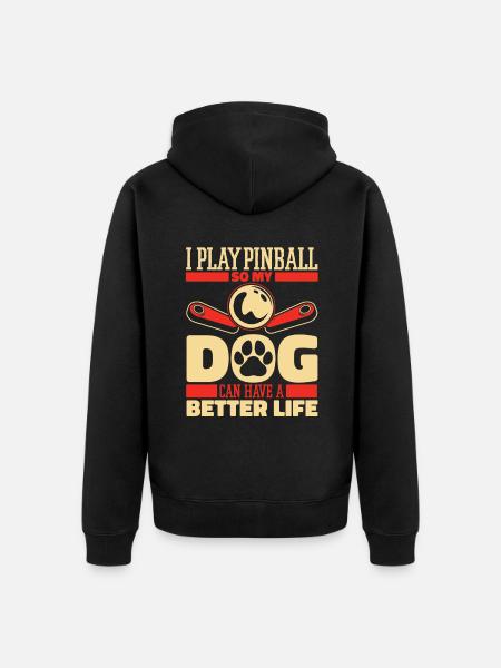 Pinball Dog - Unisex Premium Organic Zip Hoodie - black