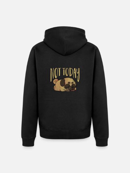 Pug - Unisex Premium Organic Zip Hoodie - black