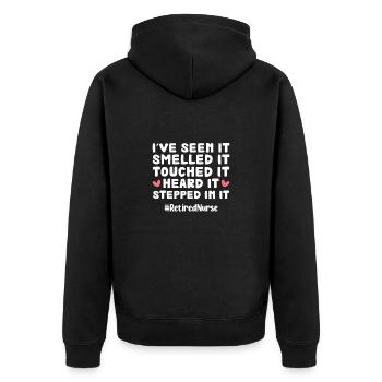 Ruhestand Krankenschwester Rentnerin Geschenk - Unisex Premium Bio Zip Hoodie - Schwarz - Hinten - Nico (187cm)