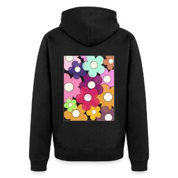 Bloomcore Aesthetic Flowers Flowercore - Unisex Premium Organic Zip Hoodie - black - Back - Nico (187cm)