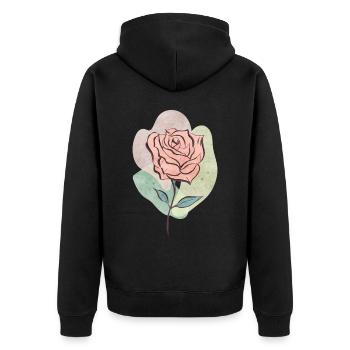 Bohème Esthétique Rose Rouge Rétro Pastel - Veste à capuche bio Premium Unisexe - noir - Dos - Nico (187cm)