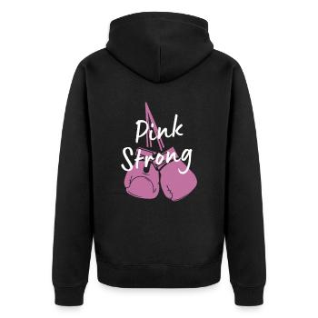 Cadeau Cancer du sein Cancer du sein Rose - Veste à capuche bio Premium Unisexe - noir - Dos - Nico (187cm)