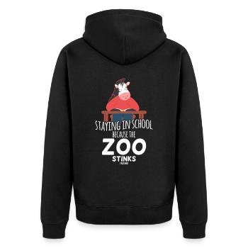 Zebra School Learn Nerd Child - Veste à capuche bio Premium Unisexe - noir - Dos - Nico (187cm)