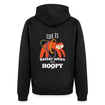Faultier hullern Sport Reifen - Unisex Premium Bio Zip Hoodie - Schwarz - Hinten - Nico (187cm)