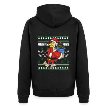 Pull de Noël moche Canard de Noël - Veste à capuche bio Premium Unisexe - noir - Dos - Nico (187cm)