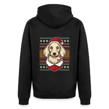 Pull de Noël moche Tshirt Chien de Noël - Veste à capuche bio Premium Unisexe - noir - Dos - Nico (187cm)