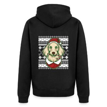Pull de Noël moche Tshirt Chien de Noël - Veste à capuche bio Premium Unisexe - noir - Dos - Nico (187cm)