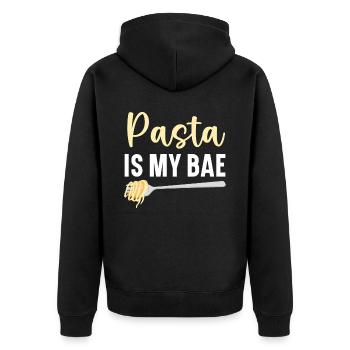 Pasta ist mein italienischer Essensliebhaber Spaghettiesser - Unisex Premium Bio Zip Hoodie - Schwarz - Hinten - Nico (187cm)