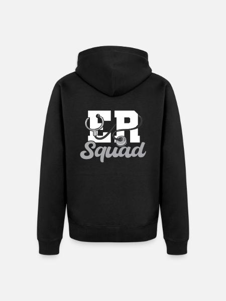 Her Squad Emergency Squad - Unisex Premium Organic Zip Hoodie - black