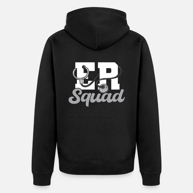 Her Squad Emergency Squad - Unisex Premium Bio Zip Hoodie - Schwarz