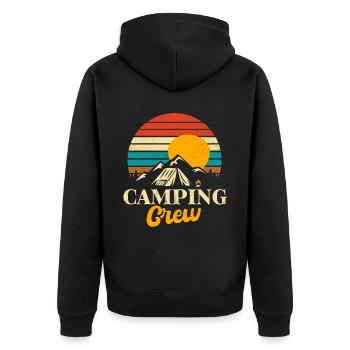 Camping Crew - Unisex Premium Organic Zip Hoodie - black - Back - Nico (187cm)