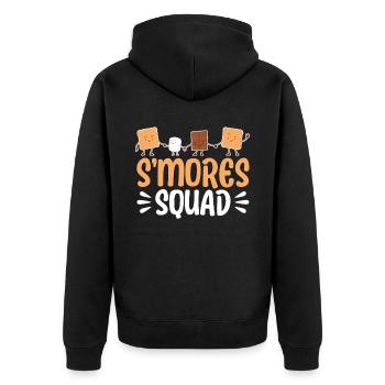 S Mores Squad - Unisex Premium Bio Zip Hoodie - Schwarz - Hinten - Nico (187cm)