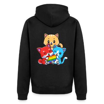 Pride Lgbtq - Unisex Premium Organic Zip Hoodie - black - Back - Nico (187cm)
