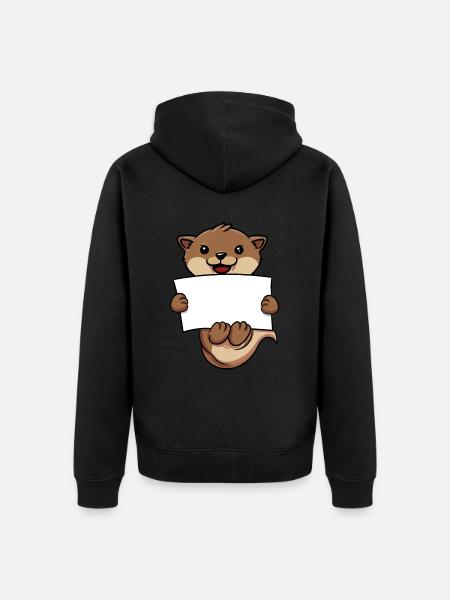 Sea otter otter - Unisex Premium Organic Zip Hoodie - black
