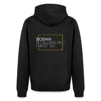 Bosnie Dicton - Veste à capuche bio Premium Unisexe - noir - Dos - Nico (187cm)