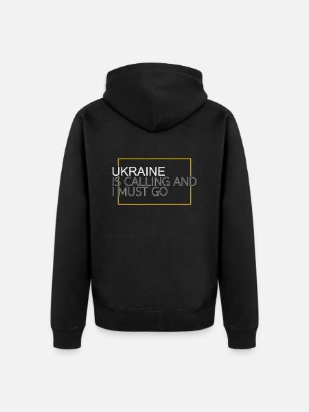 Ucraina Citazione - Felpa con cappuccio ecologica premium unisex - nero
