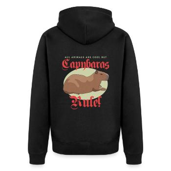 Capybara Capybaras Capybaras Capybara Cadeau - Veste à capuche bio Premium Unisexe - noir - Dos - Nico (187cm)