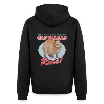Capybaras Capybara Capybara Cadeau - Veste à capuche bio Premium Unisexe - noir - Dos - Nico (187cm)