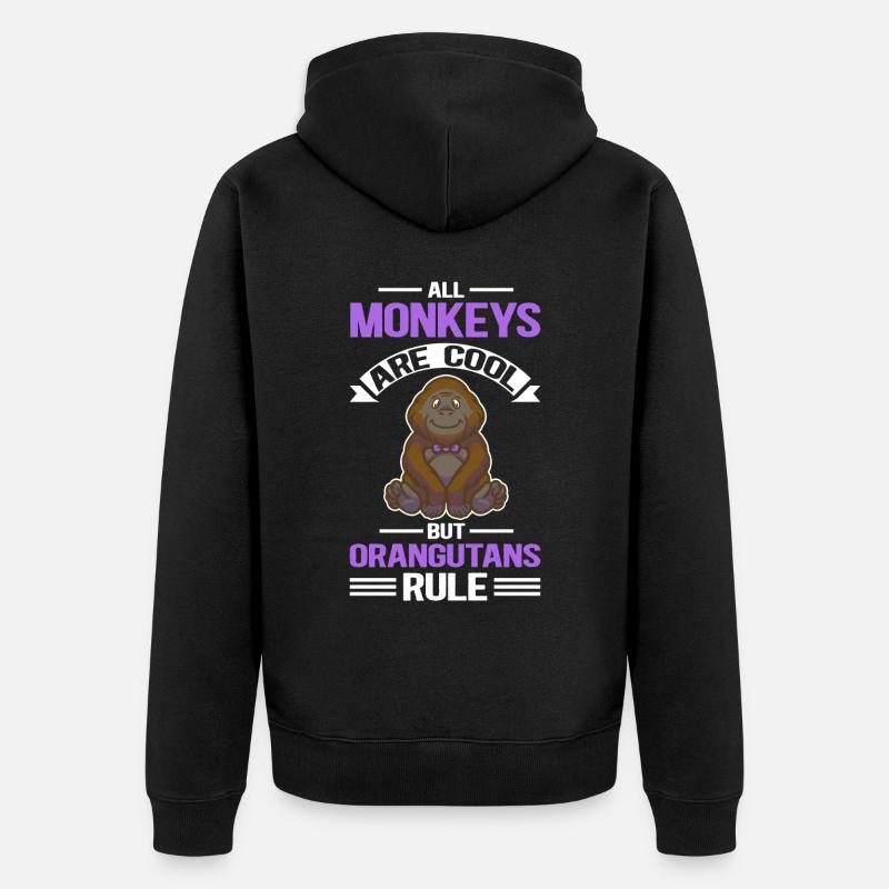 Singes orangs-outans Cadeau Orang-outan - Veste à capuche bio Premium Unisexe - noir