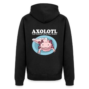 Axolotl Schwanzlurch Amphibien Axolotls Geschenk - Unisex Premium Bio Zip Hoodie - Schwarz - Hinten - Nico (187cm)