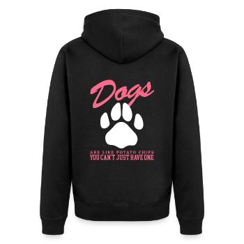 Dogs Dog Lovers Dog Owners Gift - Unisex Premium Organic Zip Hoodie - black - Back - Nico (187cm)