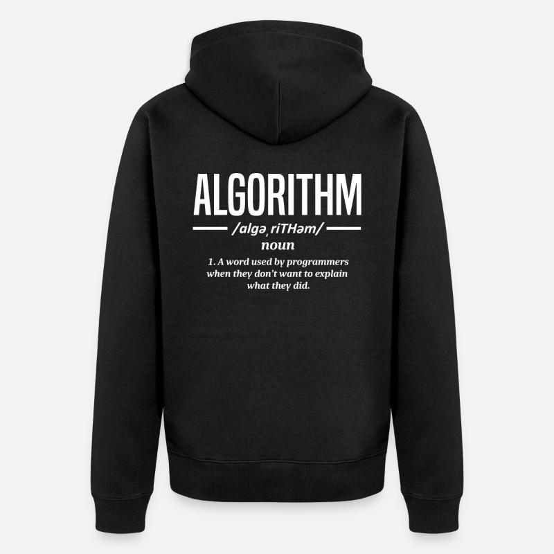 Programmeur d’algorithmes, codage, encodeur - Veste à capuche bio Premium Unisexe - noir