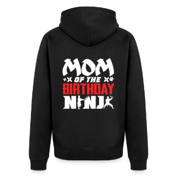 Birthday of the Ninja, Ninja, - Unisex Premium Organic Zip Hoodie - black - Back - Nico (187cm)
