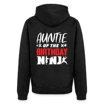 Birthday of the Ninja, Ninja, - Unisex Premium Organic Zip Hoodie - black - Back - Nico (187cm)