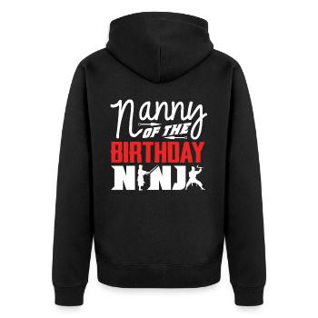 Birthday of the Ninja, Ninja, - Unisex Premium Organic Zip Hoodie - black - Back - Nico (187cm)