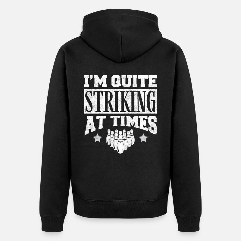 Bowling Player Gift, Bowler - Unisex Premium Organic Zip Hoodie - black