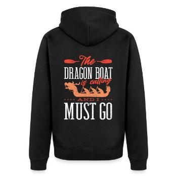 Course de bateaux-dragons, bateaux-dragons - Veste à capuche bio Premium Unisexe - noir - Dos - Nico (187cm)