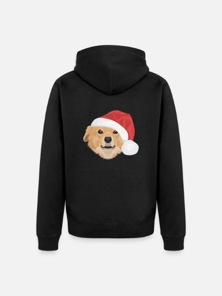 Nova Scotia Retriever Merry Christmas - Unisex Premium Organic Zip Hoodie - black
