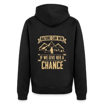 Animal Welfare Nature Can Win Foster Animal Worker - Unisex Premium Bio Zip Hoodie - Schwarz - Hinten - Nico (187cm)