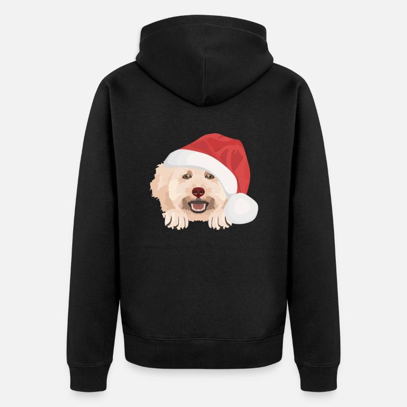 Caniche Joyeux Noël - Veste à capuche bio Premium Unisexe - noir