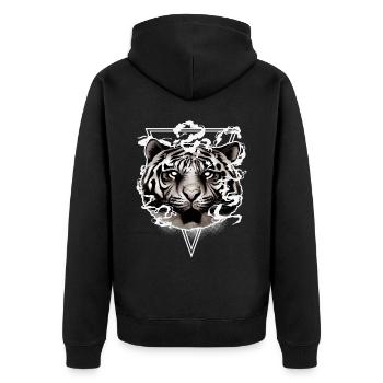 Bengale Tiger Head Chinese Zodiac Celestial Animal - Veste à capuche bio Premium Unisexe - noir - Dos - Nico (187cm)