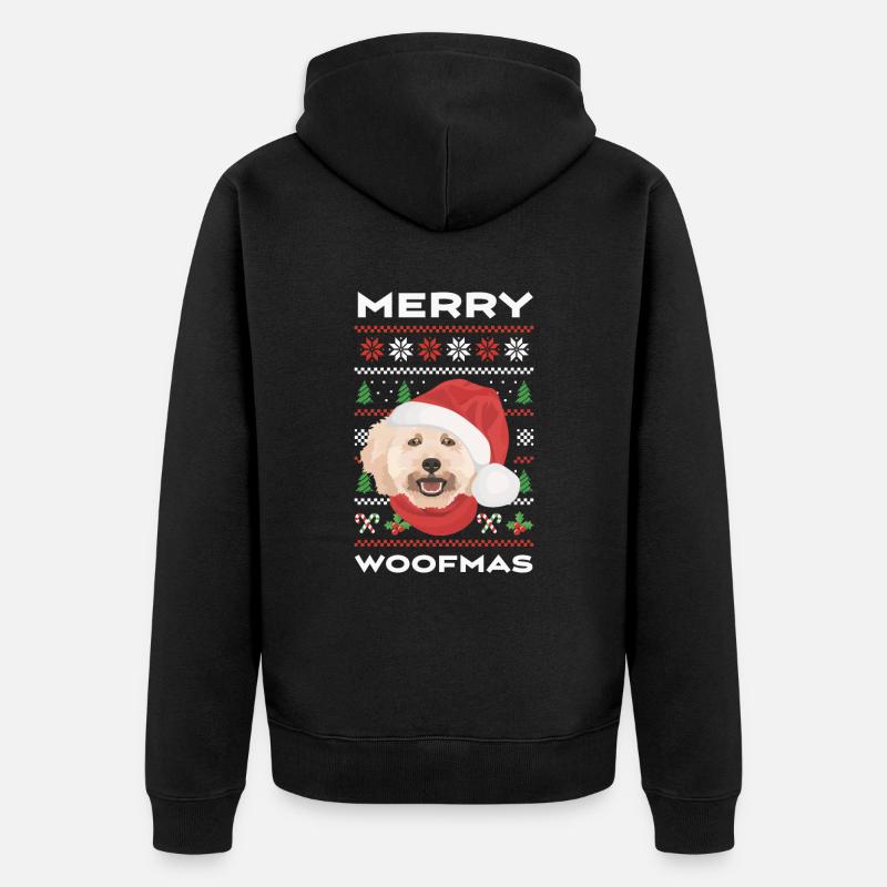 Caniche Joyeux Noël - Veste à capuche bio Premium Unisexe - noir