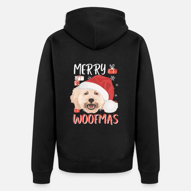 Caniche Joyeux Noël - Veste à capuche bio Premium Unisexe - noir
