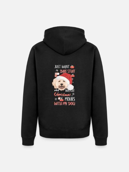 Caniche Joyeux Noël - Veste à capuche bio Premium Unisexe - noir