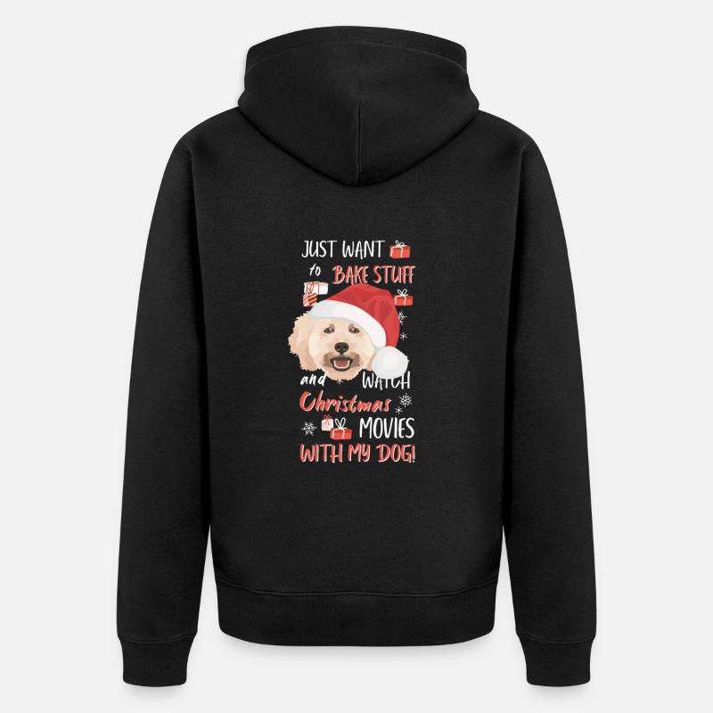 Caniche Joyeux Noël - Veste à capuche bio Premium Unisexe - noir