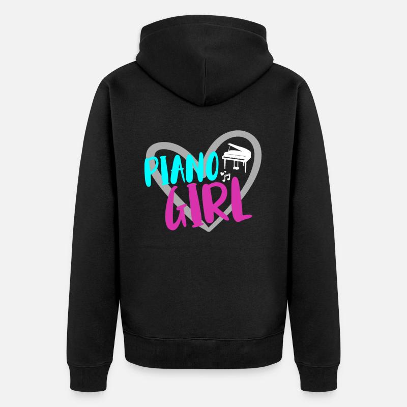 Musicien de piano - Veste à capuche bio Premium Unisexe - noir