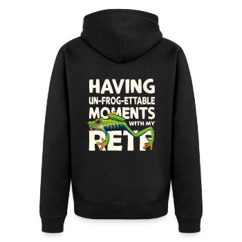 Unforgettable - Red-eyed Tree Frog - Unisex Premium Organic Zip Hoodie - black - Back - Nico (187cm)