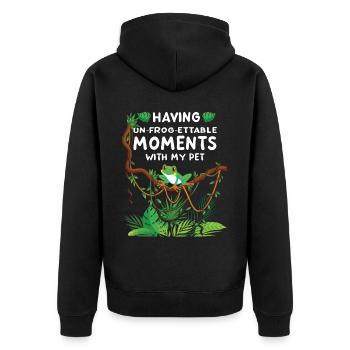 Unforgettable - Red-eyed Tree Frog - Unisex Premium Organic Zip Hoodie - black - Back - Nico (187cm)