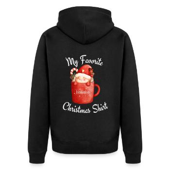 Ma chemise de Noël préférée - Veste à capuche bio Premium Unisexe - noir - Dos - Nico (187cm)