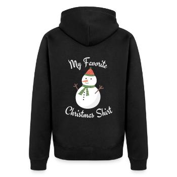 Ma chemise de Noël préférée - Veste à capuche bio Premium Unisexe - noir - Dos - Nico (187cm)