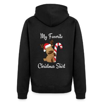 Ma chemise de Noël préférée - Veste à capuche bio Premium Unisexe - noir - Dos - Nico (187cm)