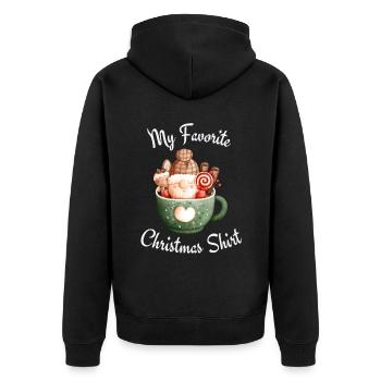 Ma chemise de Noël préférée - Veste à capuche bio Premium Unisexe - noir - Dos - Nico (187cm)
