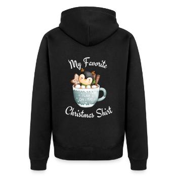 Ma chemise de Noël préférée - Veste à capuche bio Premium Unisexe - noir - Dos - Nico (187cm)