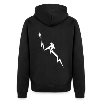 Mountain - Climbing - (13) - Unisex Premium Organic Zip Hoodie - black - Back - Nico (187cm)