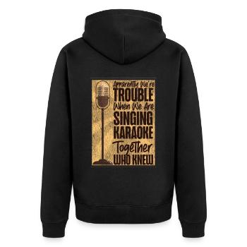 Karaoke Singer Retro Vintage - Unisex Premium Bio Zip Hoodie - Schwarz - Hinten - Nico (187cm)
